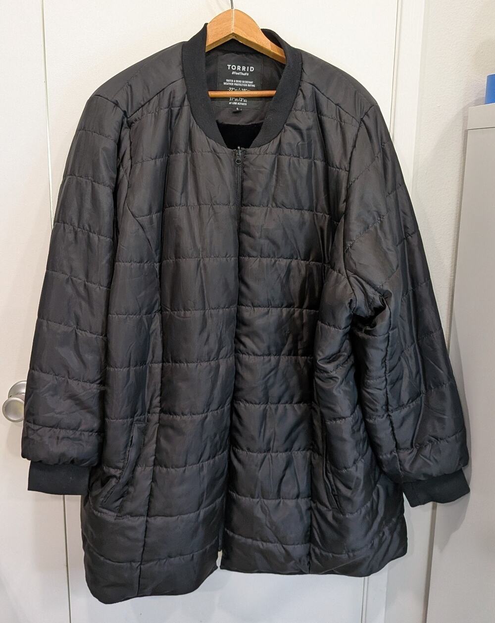 Torrid Black Quilted Puffer Jacket Faux Fur Lined Bomber Coat Warm Size 5x